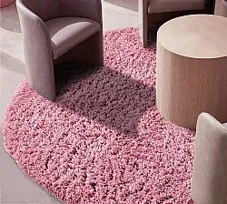 Rond vloerkleed - Combarro Solid Cotton Shaggy (lichtroze)