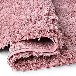Rond vloerkleed - Combarro Solid Cotton Shaggy (lichtroze)
