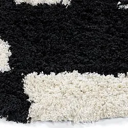 Rond vloerkleed - Marvao Natural Cotton Shaggy (off-white/zwart)