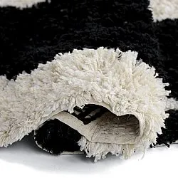 Rond vloerkleed - Marvao Natural Cotton Shaggy (off-white/zwart)