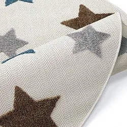 Rond kindertapijt - Stars (crème/multi)