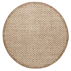 Rond vloerkleed - Indoor/Outdoor Donora (bruin)
