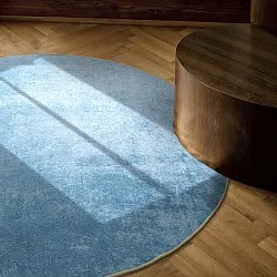 Rond vloerkleed - Lynton (blauw)