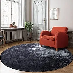 Rond vloerkleed - Lynton (zwart)