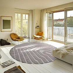 Rond vloerkleed - Callista Natural Cotton Shaggy (taupe)