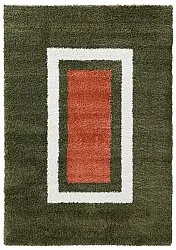 Hoogpolig vloerkleed - Alsace (groen/wit/oranje)