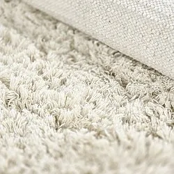 Rond vloerkleed - Fassale Hand Woven Wool Shaggy (wit)