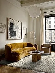 Hoogpolig vloerkleed - Aden (beige/wit)
