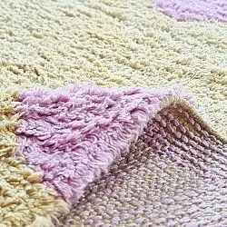 Rond vloerkleed - Amira Natural Cotton Shaggy (beige/paars)