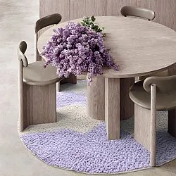 Rond vloerkleed - Amira Natural Cotton Shaggy (paars/beige)