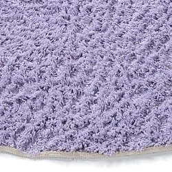 Rond vloerkleed - Amira Natural Cotton Shaggy (paars/beige)