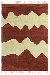 Hoogpolig vloerkleed - Amira Natural Cotton Shaggy (rood/beige)