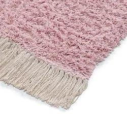 Hoogpolig vloerkleed - Amira Natural Cotton Shaggy (roze)