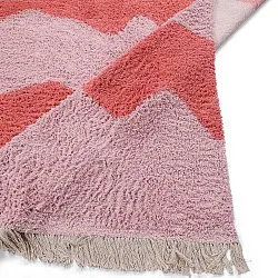Hoogpolig vloerkleed - Amira Natural Cotton Shaggy (roze)