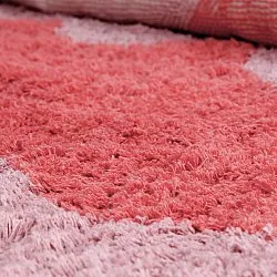 Hoogpolig vloerkleed - Amira Natural Cotton Shaggy (roze)