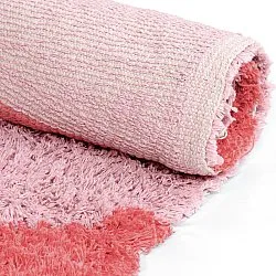 Hoogpolig vloerkleed - Amira Natural Cotton Shaggy (roze)