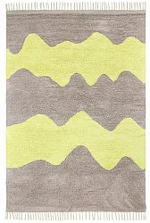 Hoogpolig vloerkleed - Amira Natural Cotton Shaggy (taupe/geel)