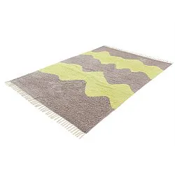 Hoogpolig vloerkleed - Amira Natural Cotton Shaggy (taupe/geel)