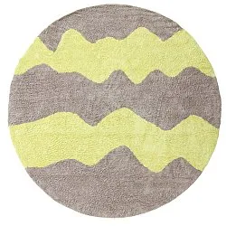 Rond vloerkleed - Amira Natural Cotton Shaggy (taupe/geel)