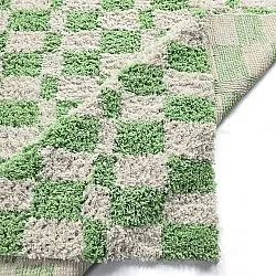 Hoogpolig vloerkleed - Atrani Natural Cotton Shaggy (groente)