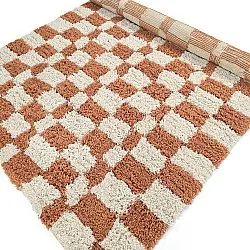 Hoogpolig vloerkleed - Atrani Natural Cotton Shaggy (oranje)