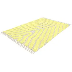 Hoogpolig vloerkleed - Callista Natural Cotton Shaggy (geel)