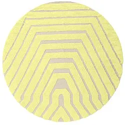 Rond vloerkleed - Callista Natural Cotton Shaggy (geel)