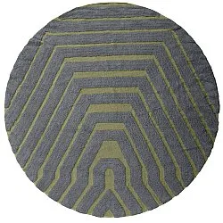 Rond vloerkleed - Callista Natural Cotton Shaggy (zwart/groen)
