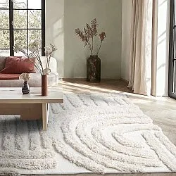 Hoogpolig vloerkleed - Cazorla Natural Cotton Shaggy (gebroken wit)