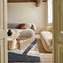 Hoogpolig vloerkleed - Cefalu Natural Cotton Shaggy (multi)
