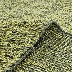 Hoogpolig vloerkleed - Celina Natural Cotton Shaggy (groen/geel)