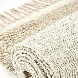 Hoogpolig vloerkleed - Celina Natural Cotton Shaggy (gebroken wit/beige)