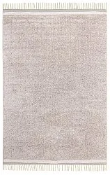 Hoogpolig vloerkleed - Celina Natural Cotton Shaggy (taupe/lavendel)