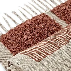 Hoogpolig vloerkleed - Cyrus Natural Cotton Shaggy (bruin)