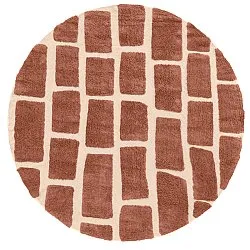 Rond vloerkleed - Cyrus Natural Cotton Shaggy (bruin)