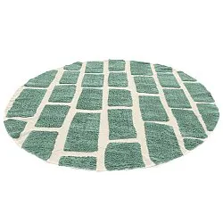Rond vloerkleed - Cyrus Natural Cotton Shaggy (groente)