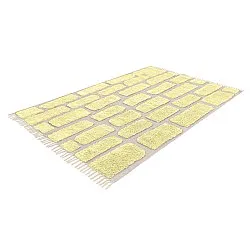 Hoogpolig vloerkleed - Cyrus Natural Cotton Shaggy (geel)