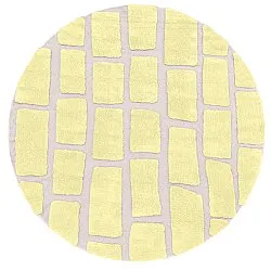 Rond vloerkleed - Cyrus Natural Cotton Shaggy (geel)