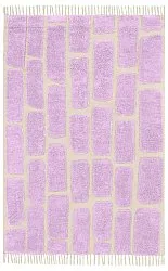 Hoogpolig vloerkleed - Cyrus Natural Cotton Shaggy (paars)