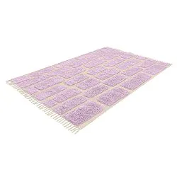 Hoogpolig vloerkleed - Cyrus Natural Cotton Shaggy (paars)