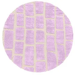 Rond vloerkleed - Cyrus Natural Cotton Shaggy (paars)