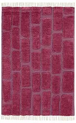 Hoogpolig vloerkleed - Cyrus Natural Cotton Shaggy (rood)