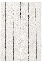 Hoogpolig vloerkleed - Eze (wit/groen)