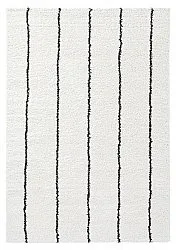 Hoogpolig vloerkleed - Eze (wit/zwart)