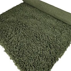 Hoogpolig vloerkleed - Fassale Hand Woven Wool Shaggy (mosgroen)