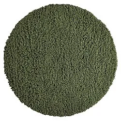 Rond vloerkleed - Fassale Hand Woven Wool Shaggy (mosgroen)