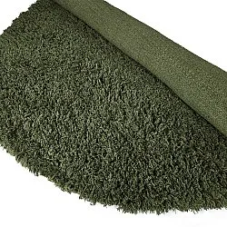 Rond vloerkleed - Fassale Hand Woven Wool Shaggy (mosgroen)