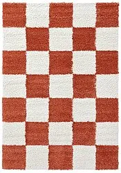 Hoogpolig vloerkleed - Gordes (oranje/wit)