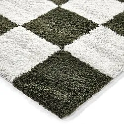 Hoogpolig vloerkleed - Gordes (groen/wit)