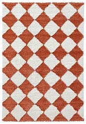 Hoogpolig vloerkleed - Albi (wit/oranje)